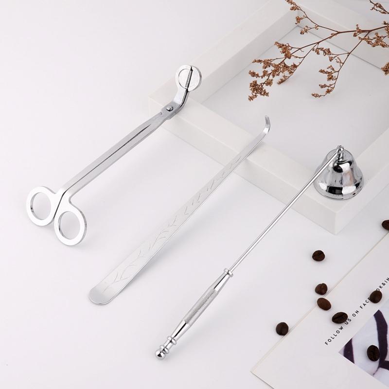 4Pcs Candle Accessories Set Wick Snuffer Trimmer Dipper and Storage Tray Plate