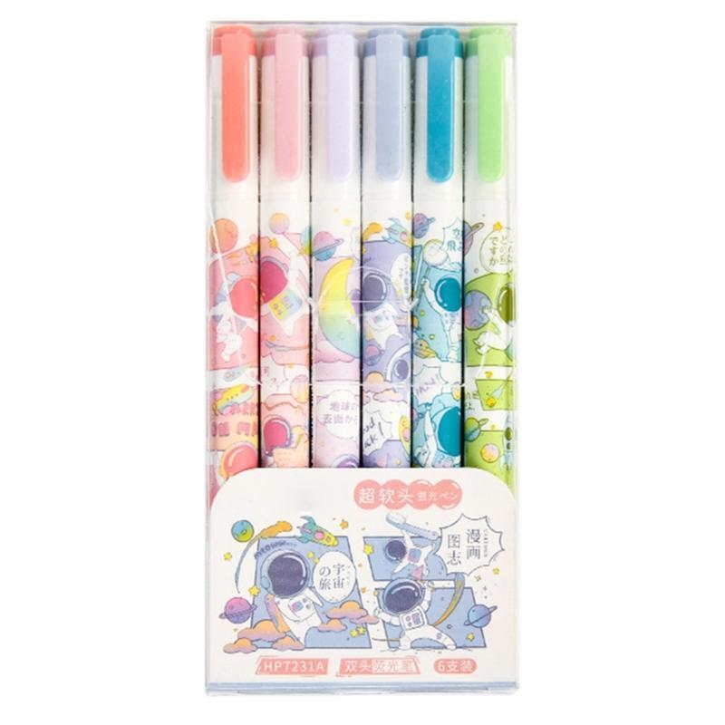 Wenxi Double Ended Highlighter Markers Plastic Pen Set for Students Taking Note