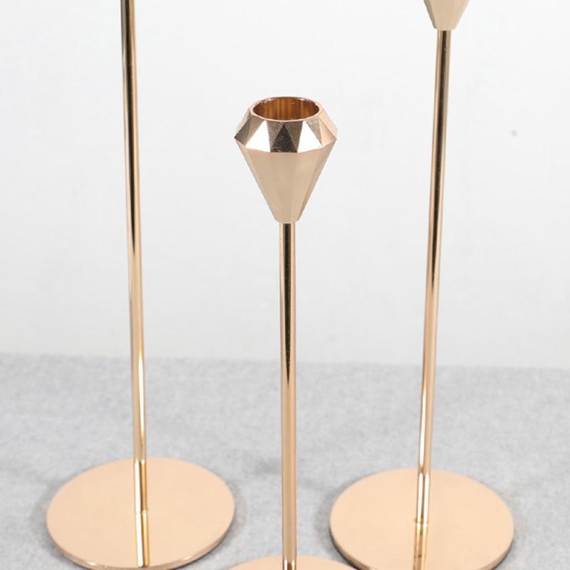 Metal Candle Holders 3Pcs/Set Decorative Candlesticks Simple Wedding Decor