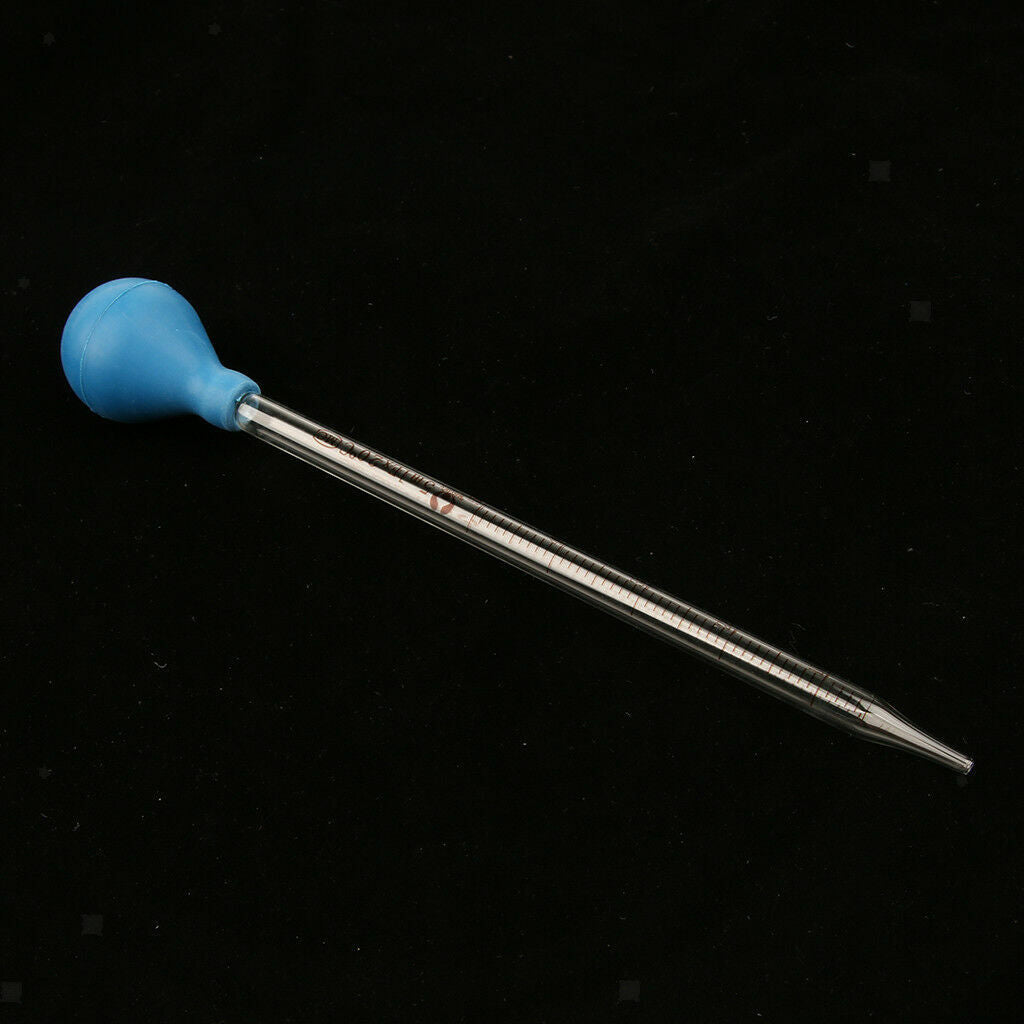 2 Pcs Glass Transfer Pipettes 5ml Graduated Scale Dropper with Scale Line Lab