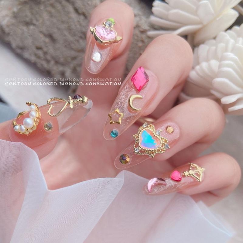 Flatback Nail Studs Nail Art Charms And Rhinestones Moon Star Heart Nail Charms