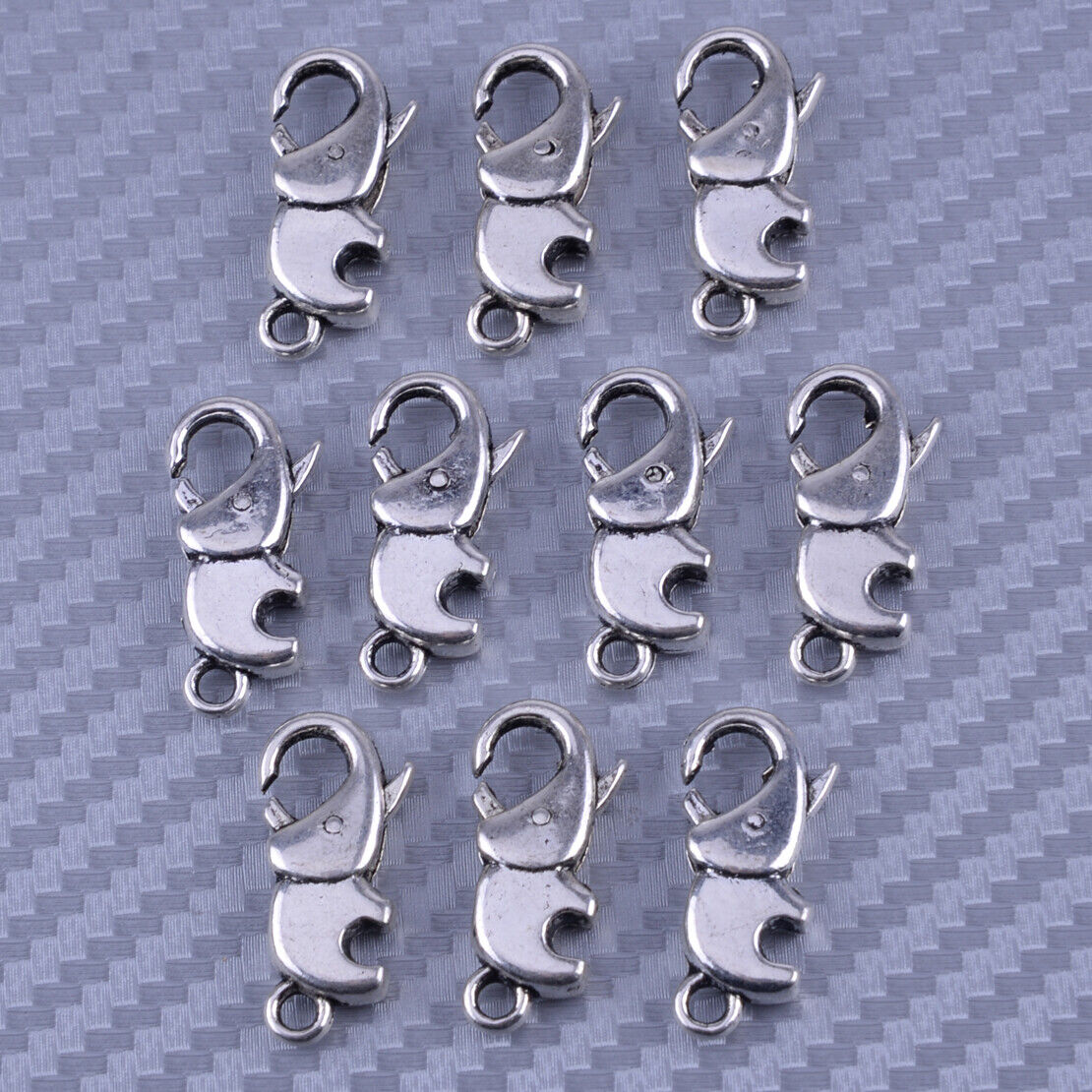 10Pcs Metal Lobster Claw Clasp Finding Elephant For Jewelry Handmade Crafts Ld