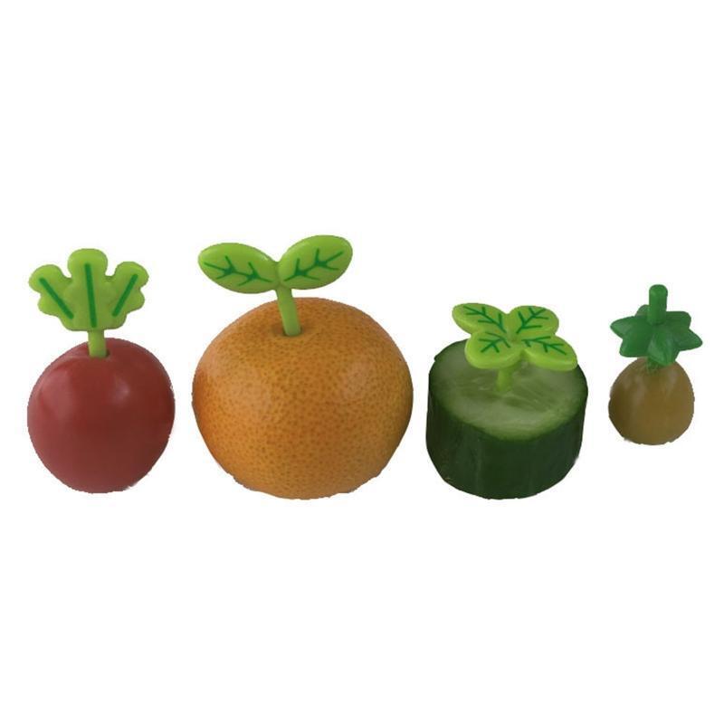 Set of 8 Mini Fork Green Plants Shaped Fruit Fork Snack Cake Dessert Food Forks