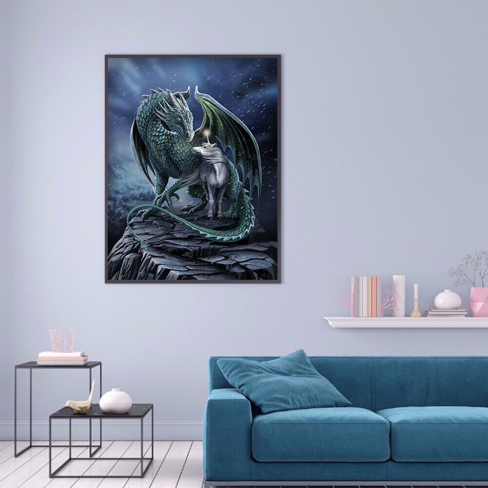 5D DIY Diamond Painting Full Round Drill dragon Picture of Rhinestone