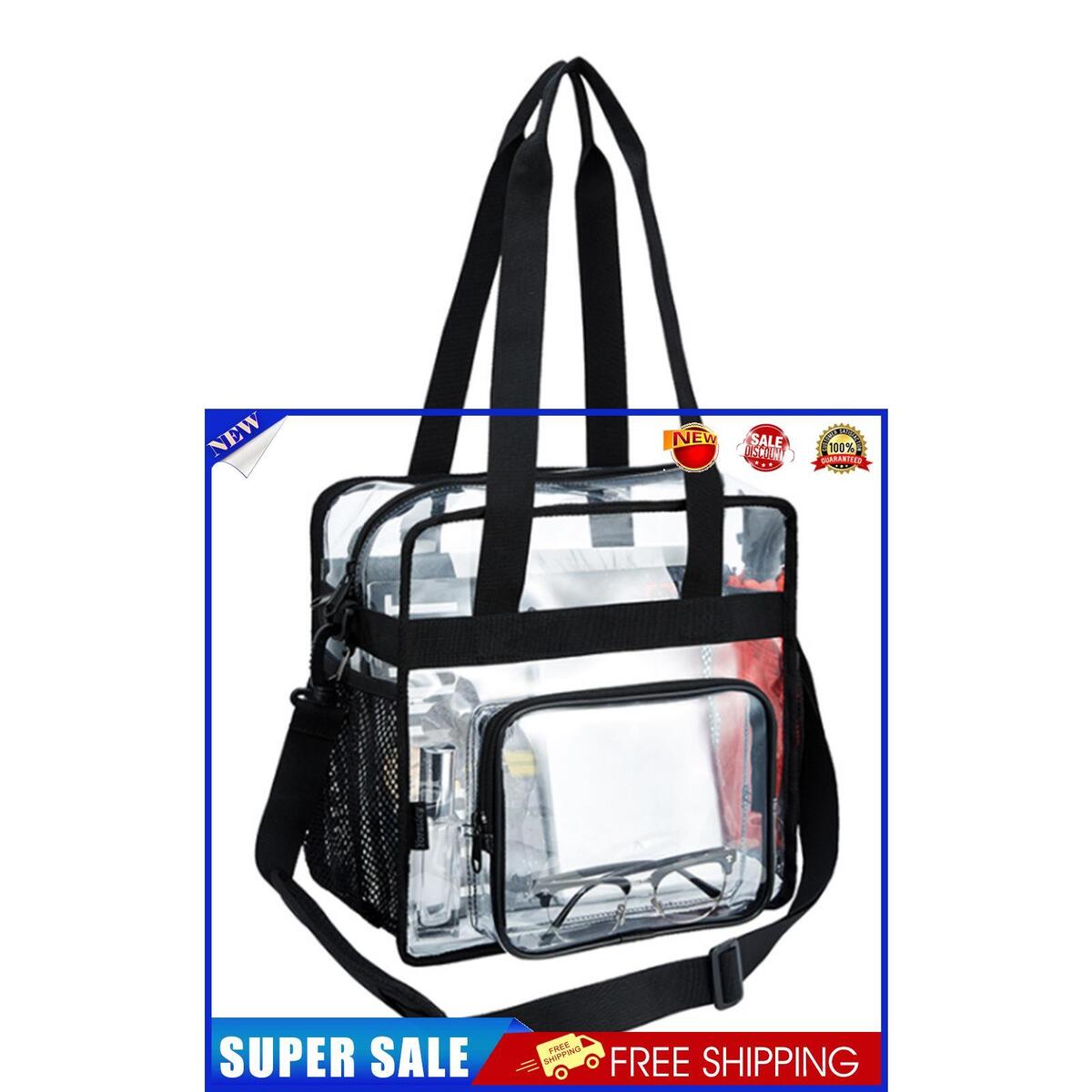PVC transparent jelly bag large capacity transparent bag black