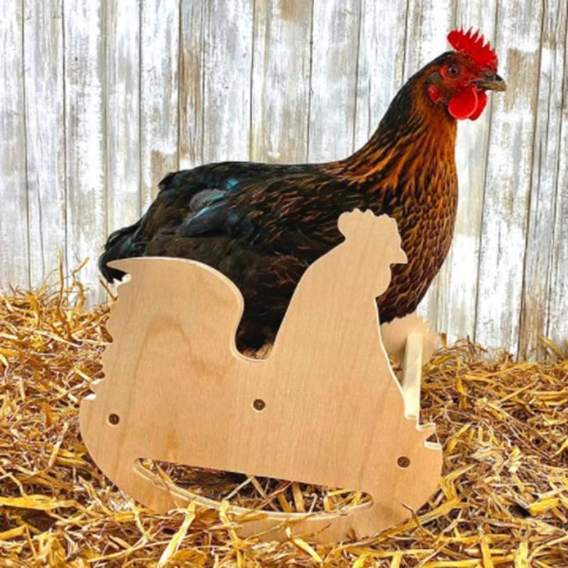 Coop Chicken Rocking Roosting Bar Solid Strong Natural Wooden Swing Ladder Perch