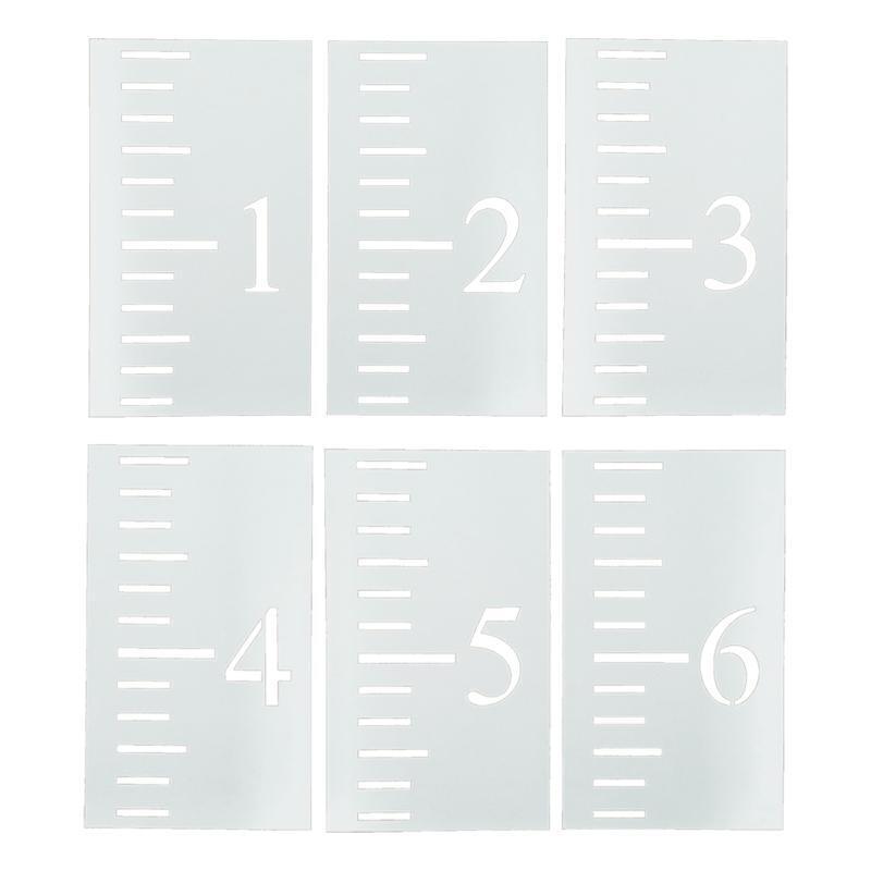 6Pcs Plastic Drawing Template Scale Ruler Stencil Hollow Blank Plastic Ruler