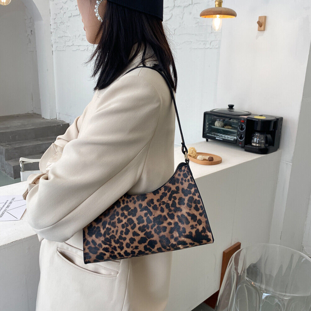 Animal Pattern Women Handbag Street PU Shoulder Underarm Tote Bag (Leopard)