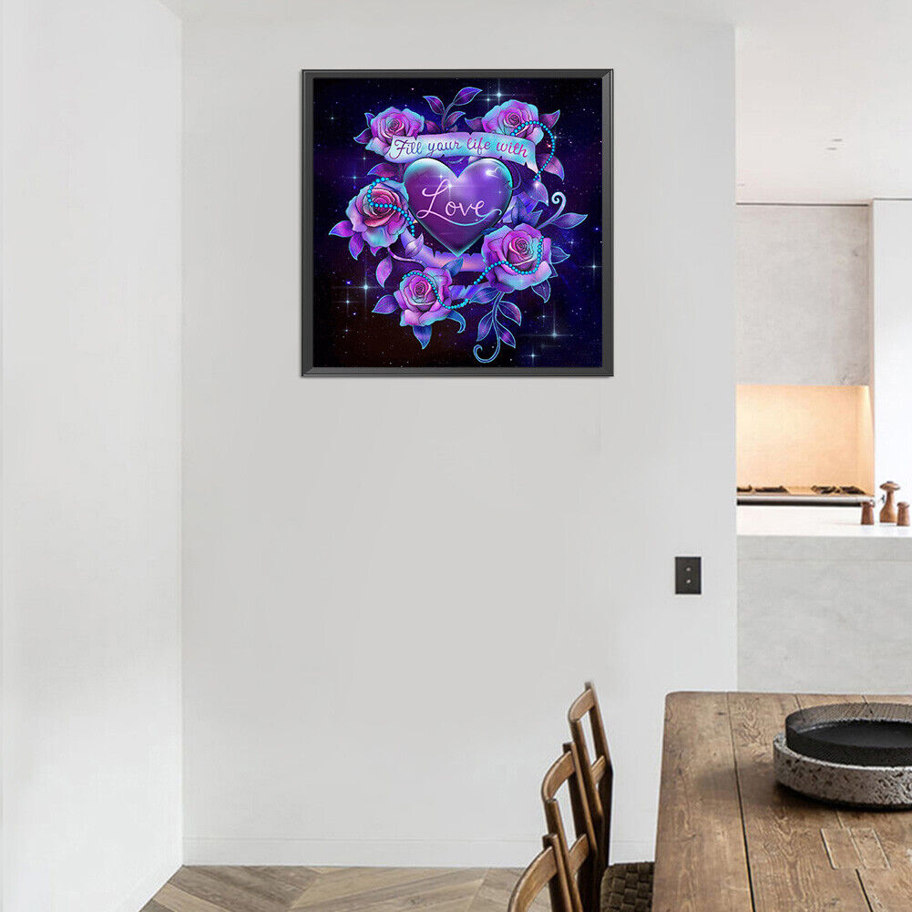 DIY Full Drill Round Diamond Painting Abstract Love Rhinestones Mosaic Kit