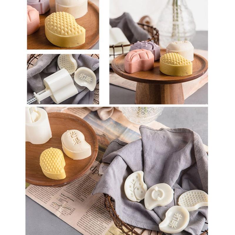 Mooncake Moulds Creative Fruits Shaped Mooncake Stamps for Mid-Autumn Festival