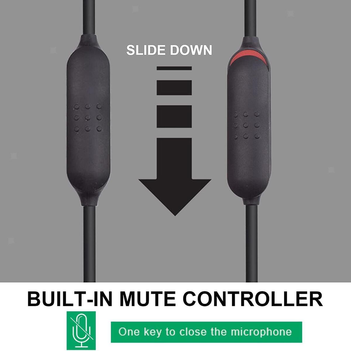 Microphone Cable with Mute Switch for  QC45 Headphones Accessories