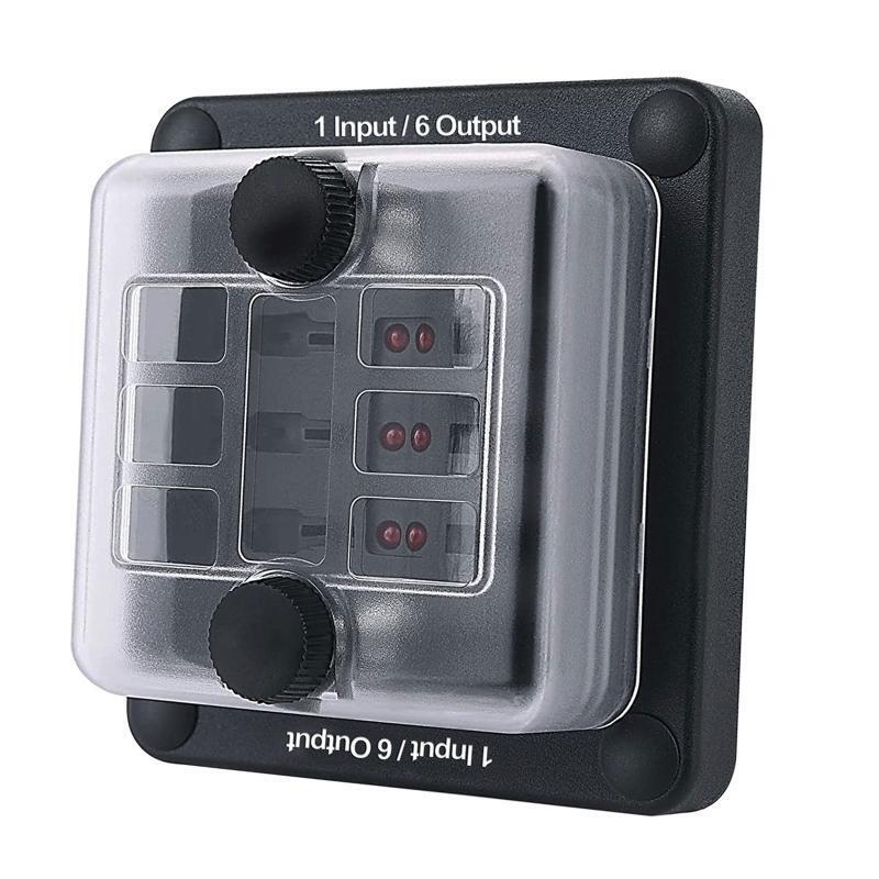 Fuse Block With Ground Circuit Box Holder Protection Cover LED Light Indication