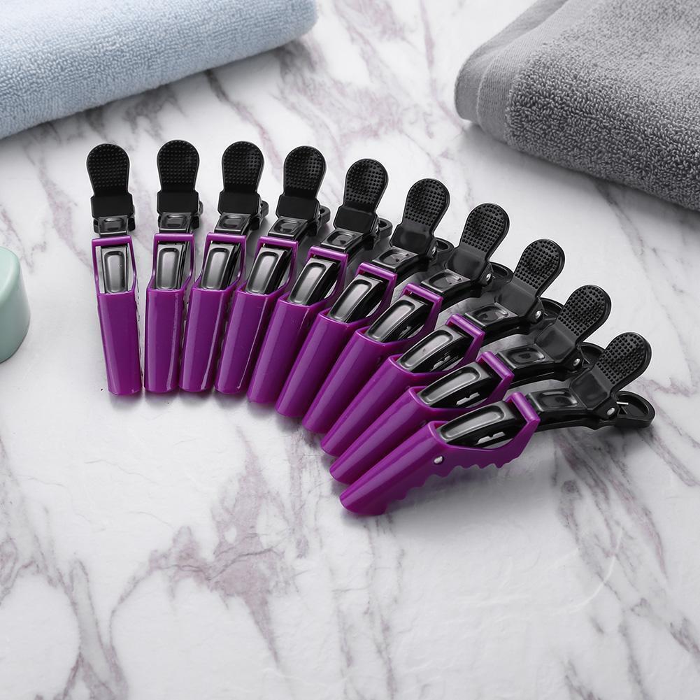 10pcs Durable Hairpins Duckbill Positioning Hairpin DIY Salon Tool (Purple)