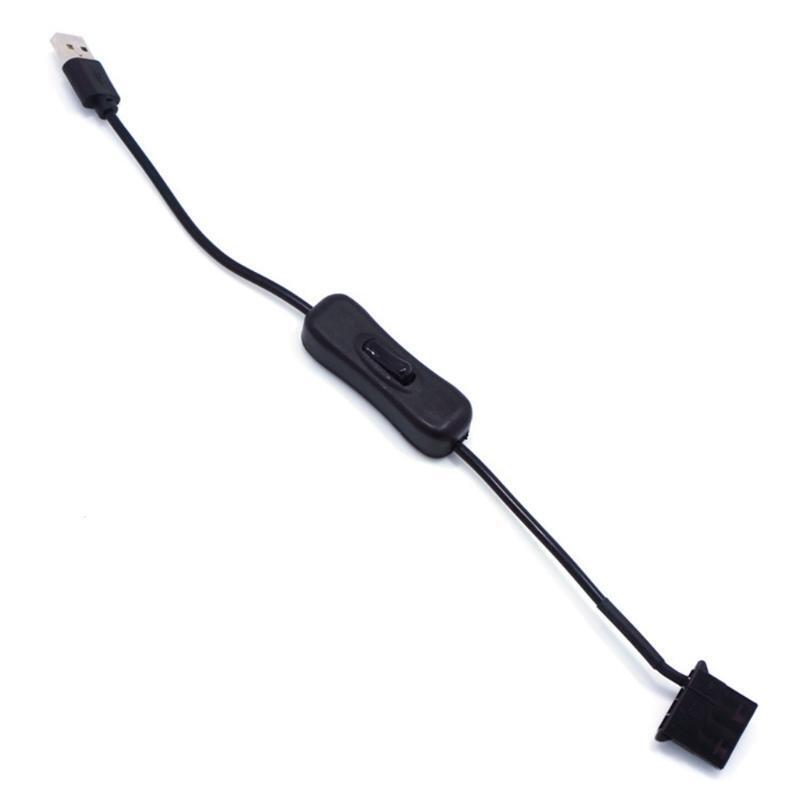 30cm USB to 3-Pin / 4-Pin PWM 5V Fan Power Adapter Cable with ON/Off Switch