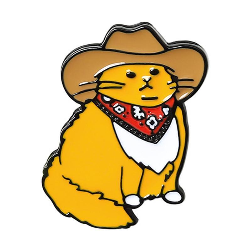 Western Cowboy Cat Style Brooch Animation Peripheral Brooch Pin for Children