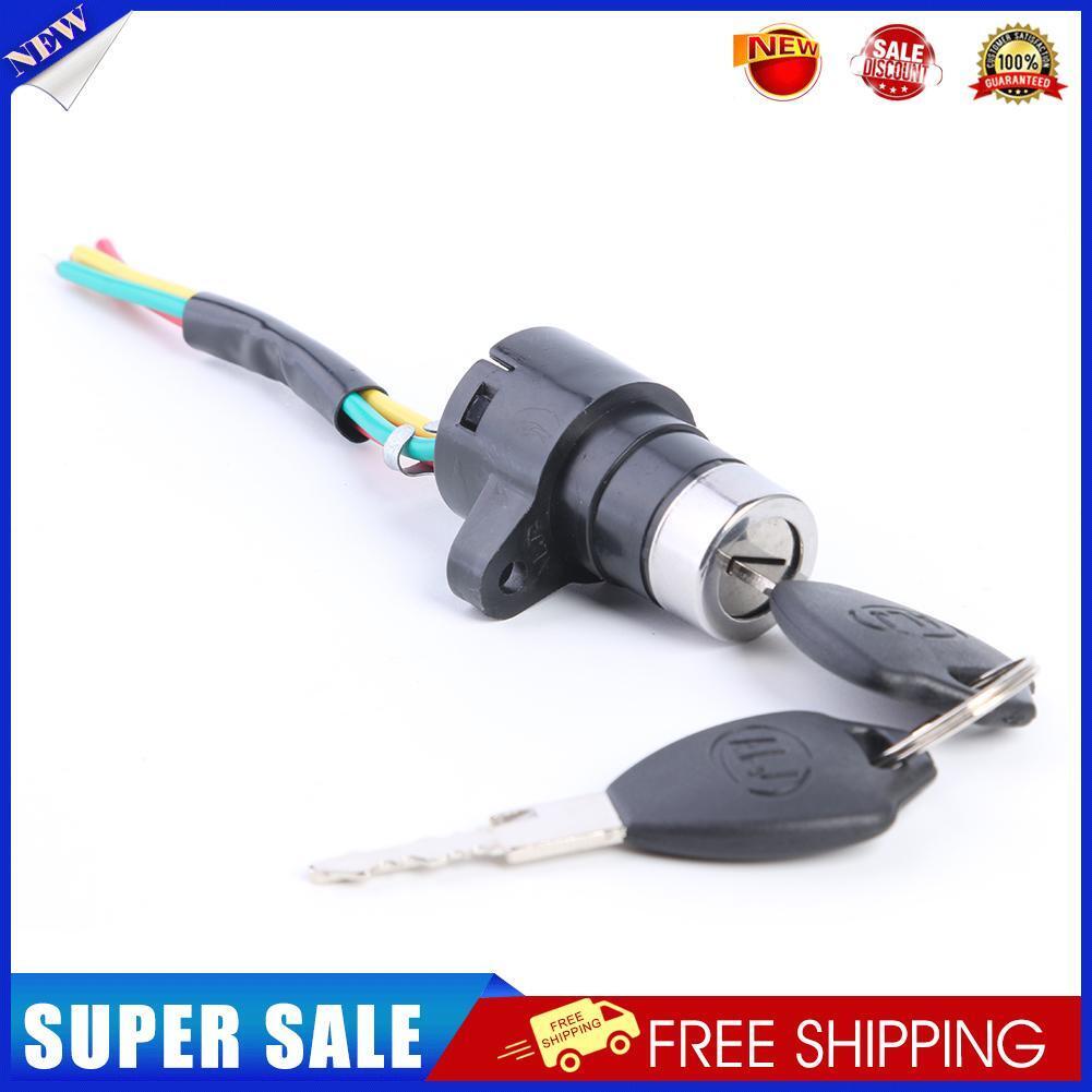 Electric Bicycle Ignition Switch Key Power Lock for Electric Scooter (S)