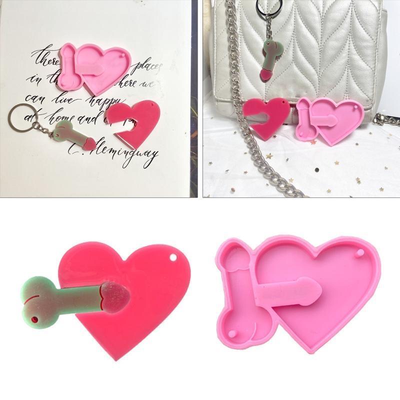 DIY Love Brother Combination Mold Mirror Silicone Mold Keychain Pendant Mould