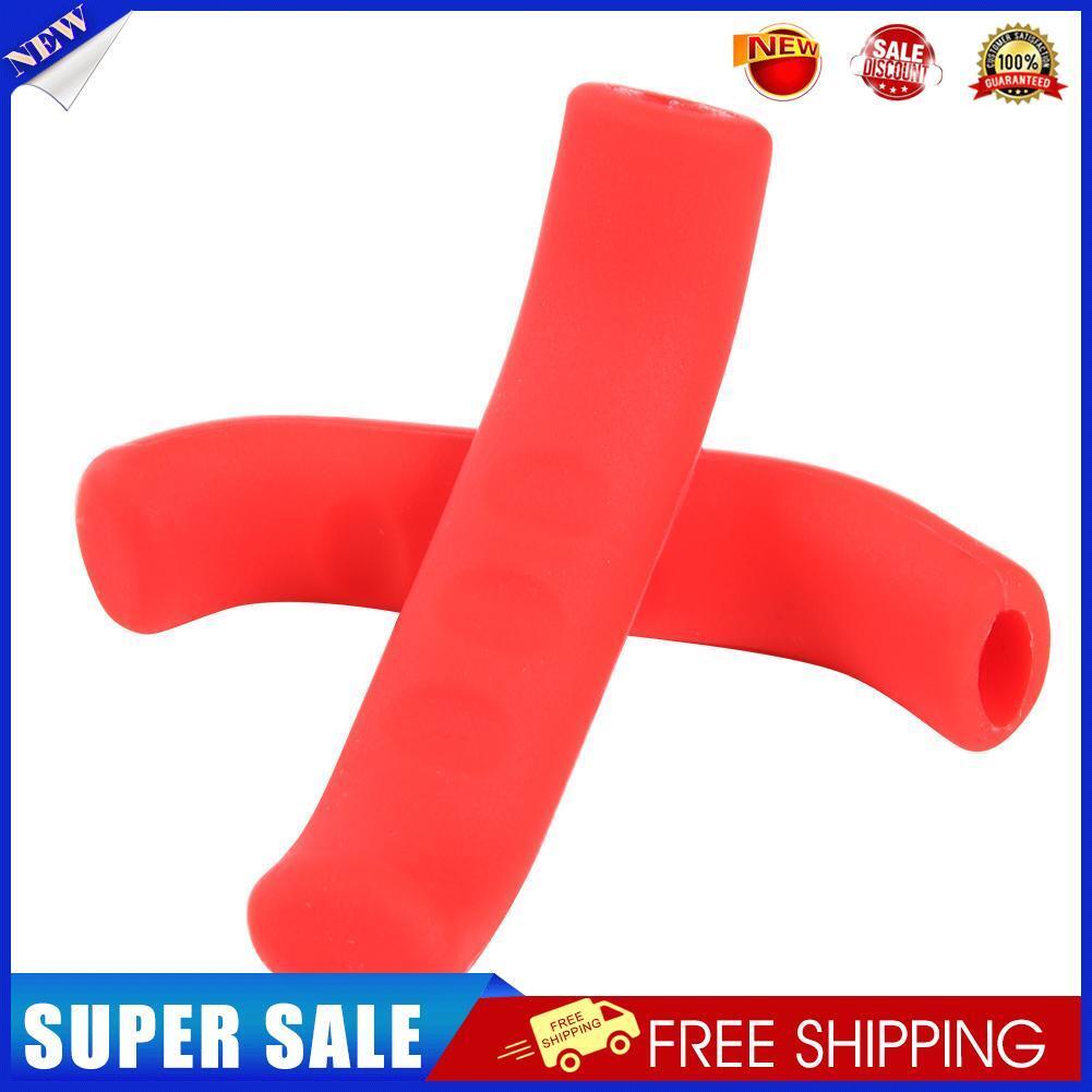 Bicycle Brake Handle Cover Silicone Bike Anti-Skid Protector Cover (Red)