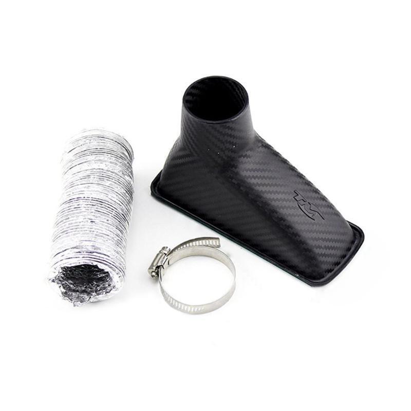 Air Cleaner Carbon Fiber Look Hose Turbo Cold Air Pipe Front Bumper Intake Tube