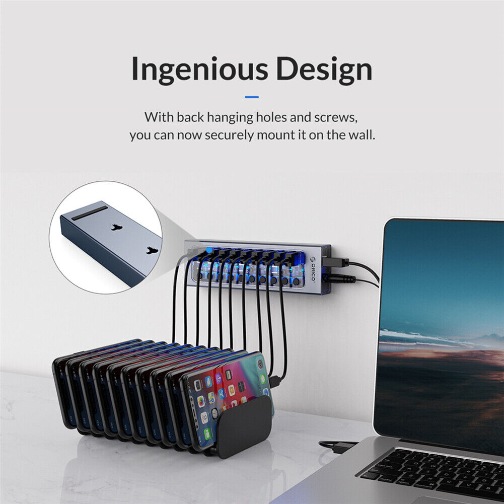 ORICO AT2U3-10AB 5Gbps USB3.0 HUB 10 Ports USB-A Dock Station Splitter (US)
