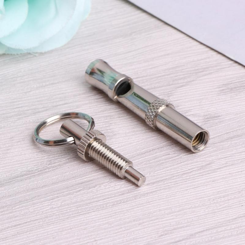 Metal Dog Whistle with Keychain Ring Dogs Training Whistles for Pet Dog Outdoor