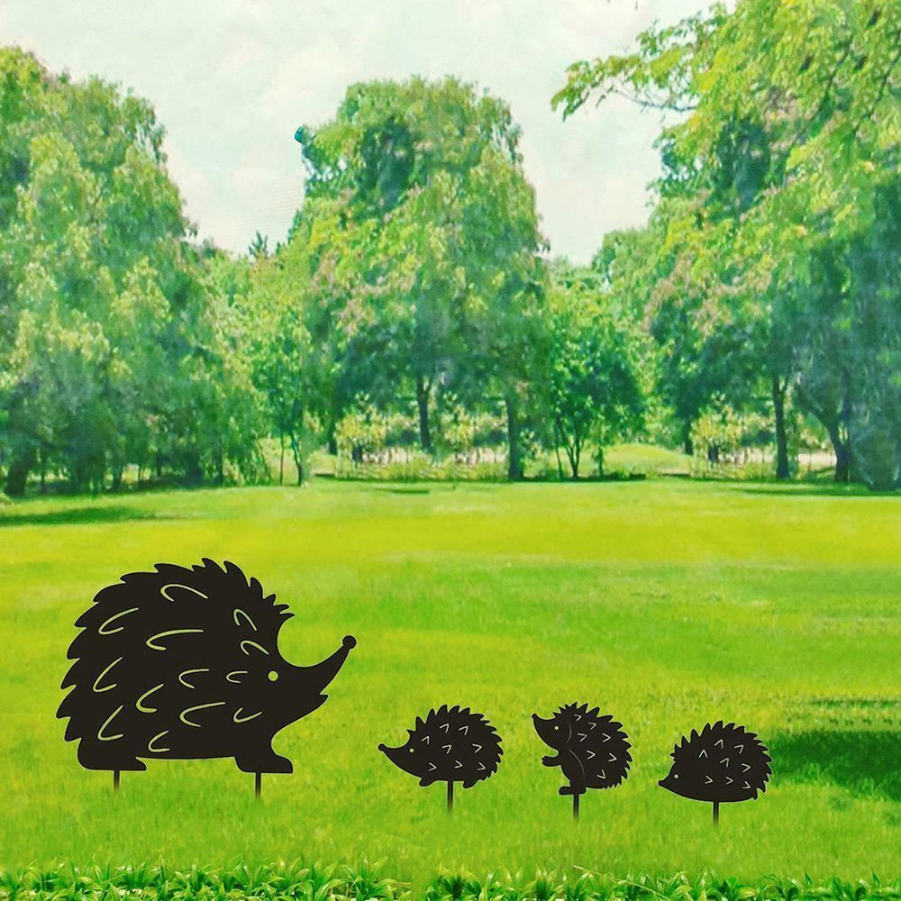 Pile Plug-in Posts Standing Garden Statue Hedgehog Decoration Silhouette Stakes