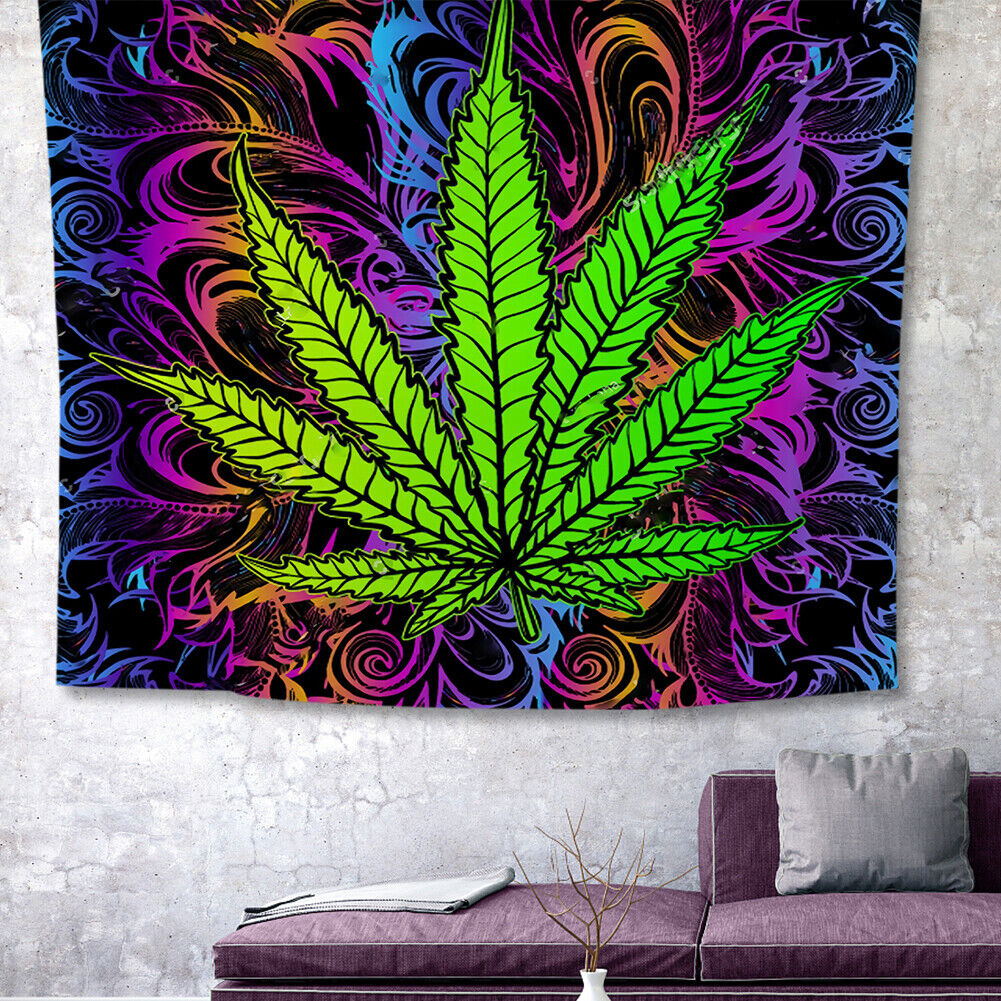 Maple Leaf Wall Hanging Tapestry Bedroom Carpet Background Art (200x145cm)