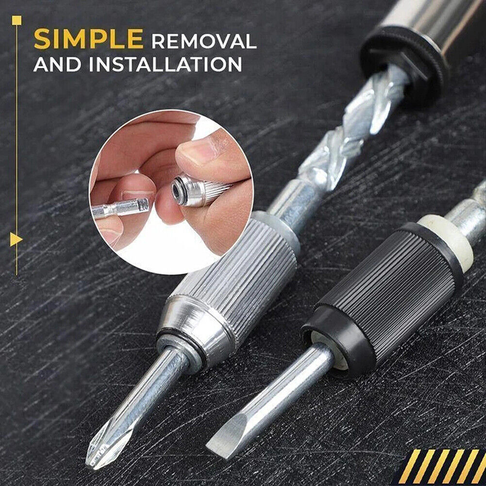 Push Pull Ratchet Screwdriver Set 6 in 1 Press Type Semi-automatic (Brown)