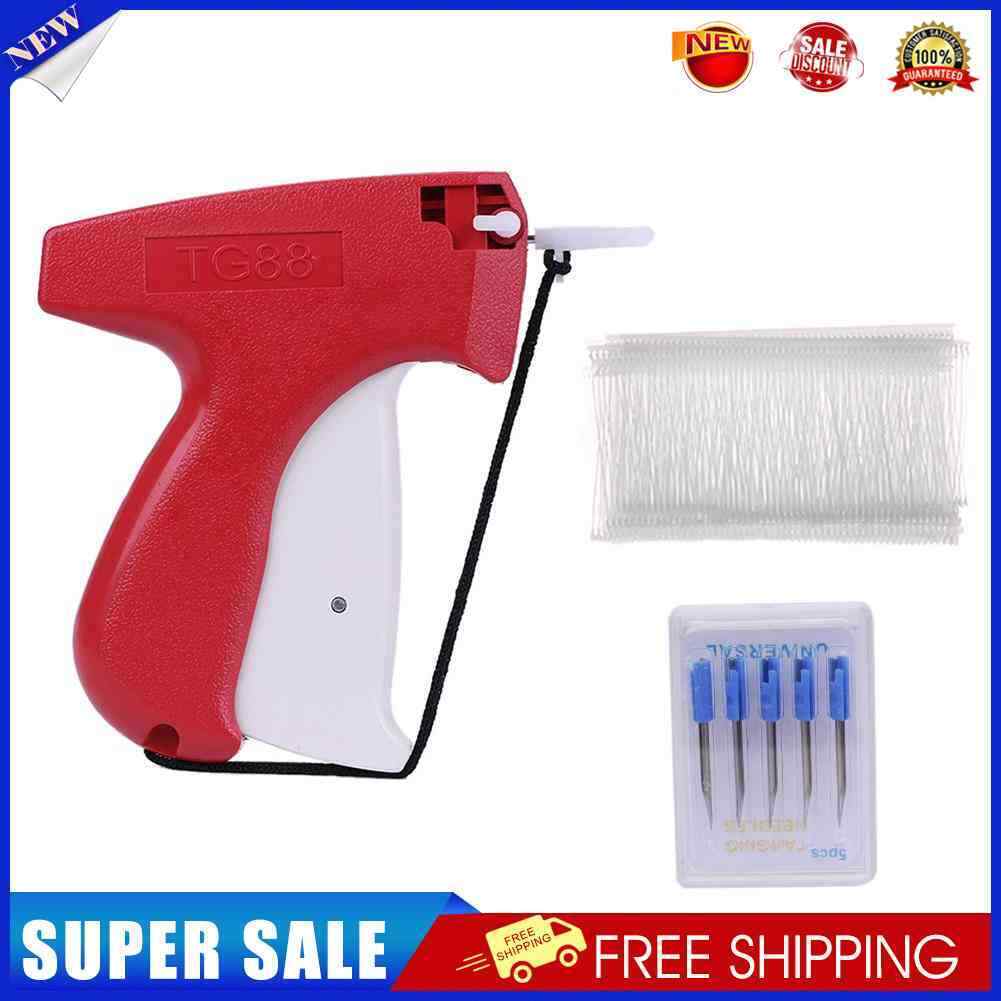 Clothes Garment Sewing Price Label Tagging Gun+5 Needles+1000 Barbs (B)