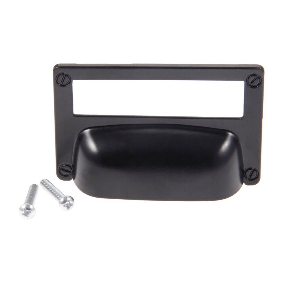 Black Zinc Alloy Drawer Cabinet Shell Label Card Holder Pull Handle Door Knob