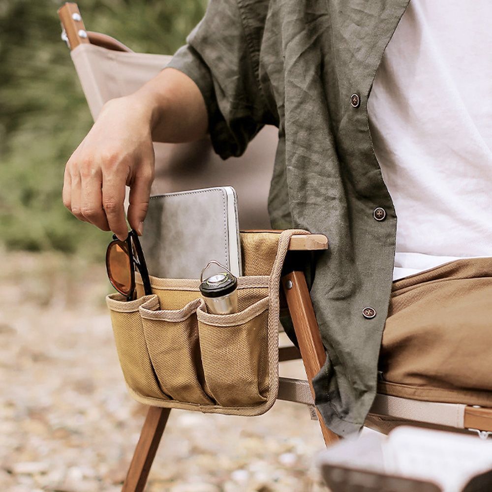 Outdoor Tool Storage Pocket Pouch Canvas Bag Handrail Hanging Bag Sundries Bag