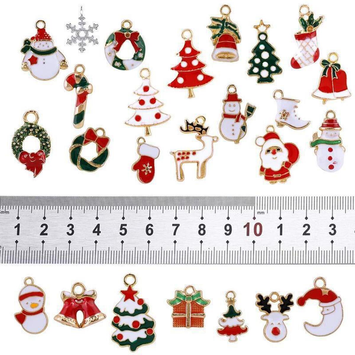 50x Enamel Christmas Charms Pendant Snowman for   Making Necklace