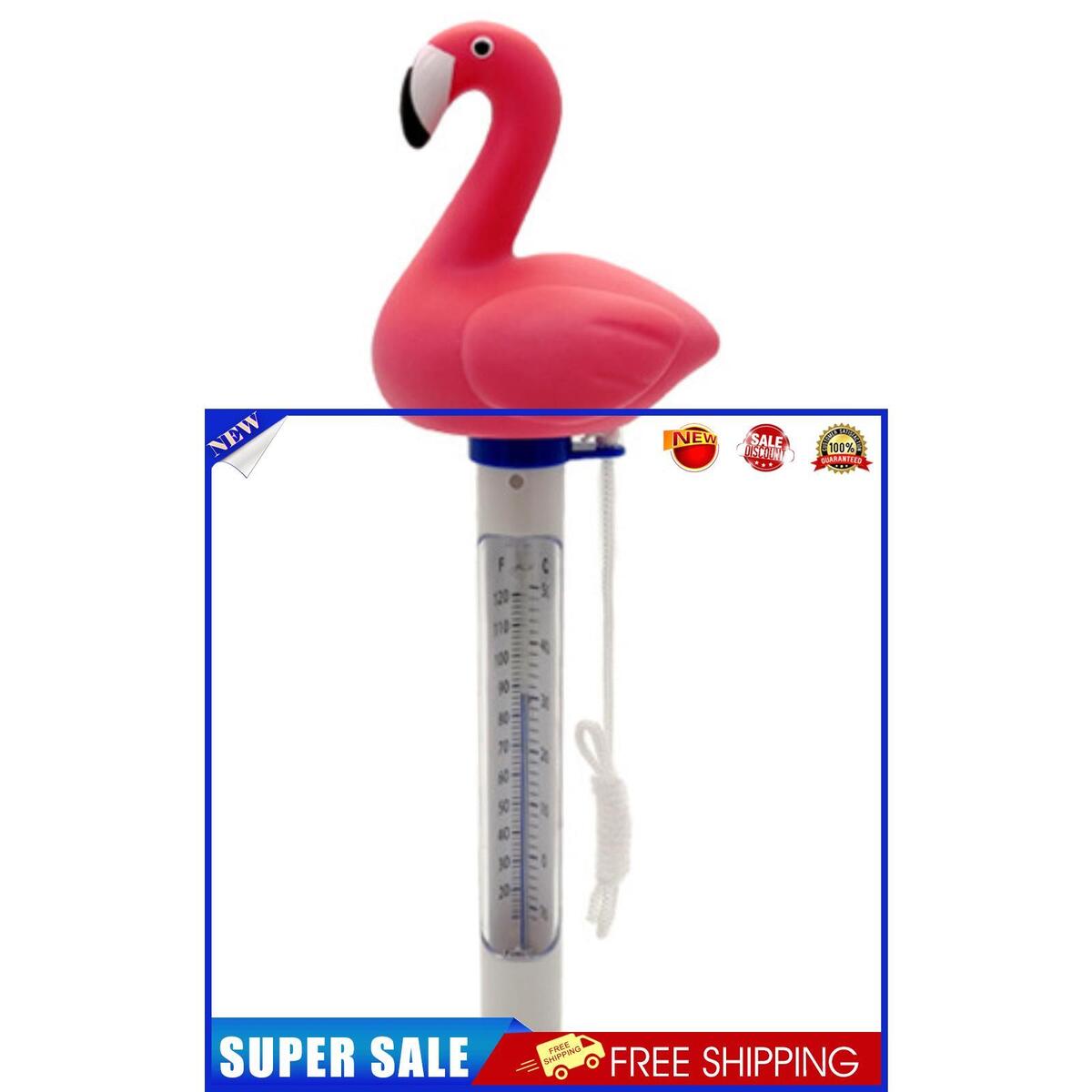 Pool Floating Thermometer Cute Cartoon Flamingo Shaped Temperature Gauge