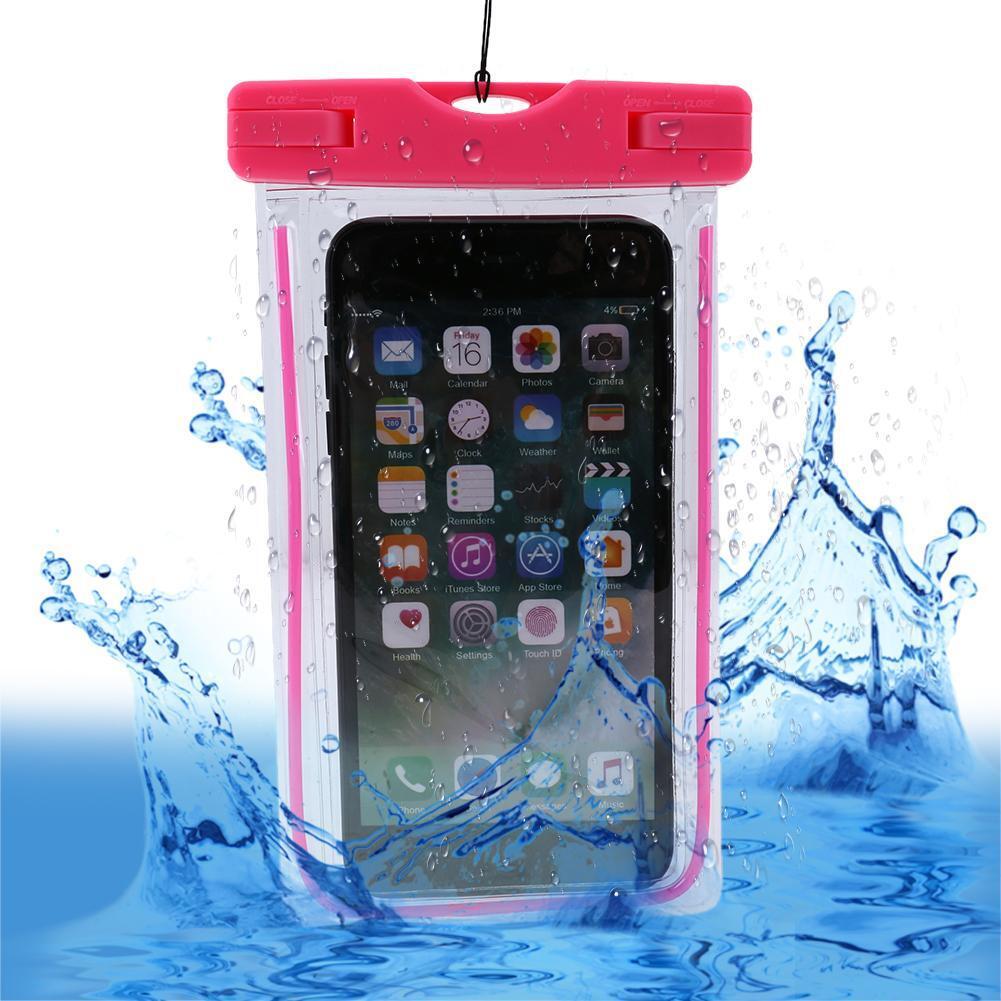Luminous Waterproof Touch Screen Dry Bag Pouch Case for 6inch Phone (Red)
