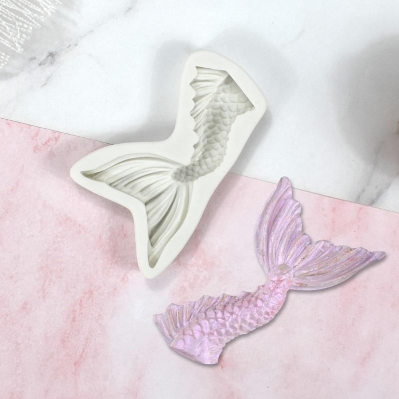 Cake Mousse Decorations Fondant Molds Mermaid Tail Shaped Chocolate Moulds