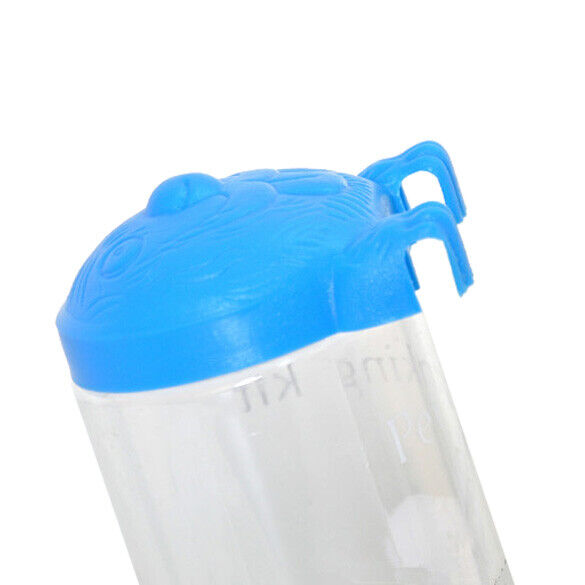 Pets Puppy Cat Hanging Drinking Bottle Water Feeder Metal Pipe Blue