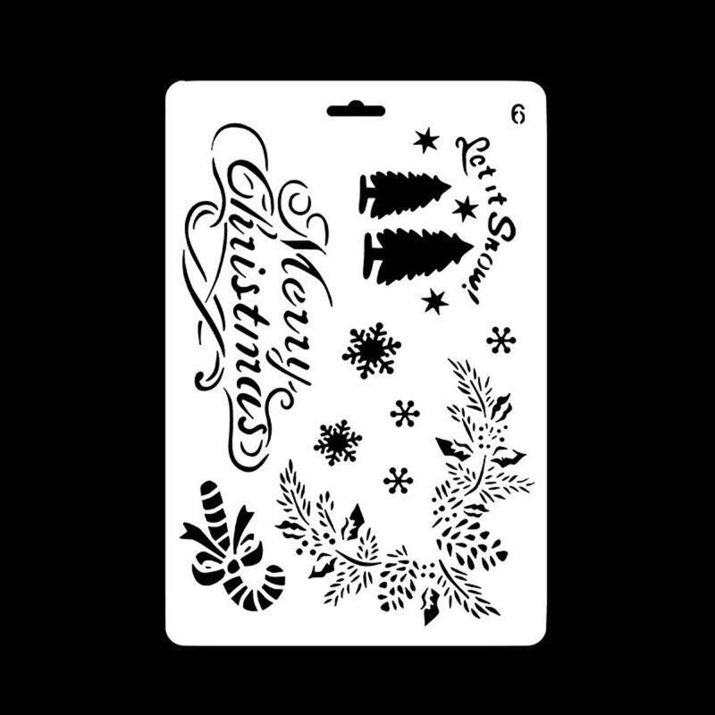 12 Pieces Christmas Painting Templates Drawing Stencil for Classroom DIY Decors