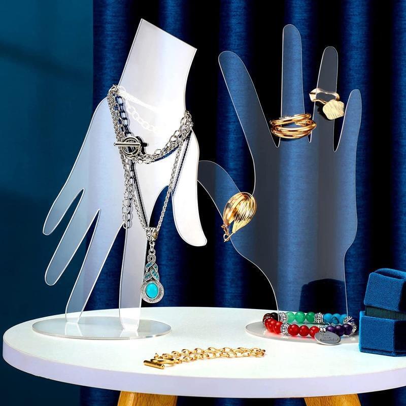 Jewelry Display Holder Acrylic Hand Ring Holders for Home Show Organization