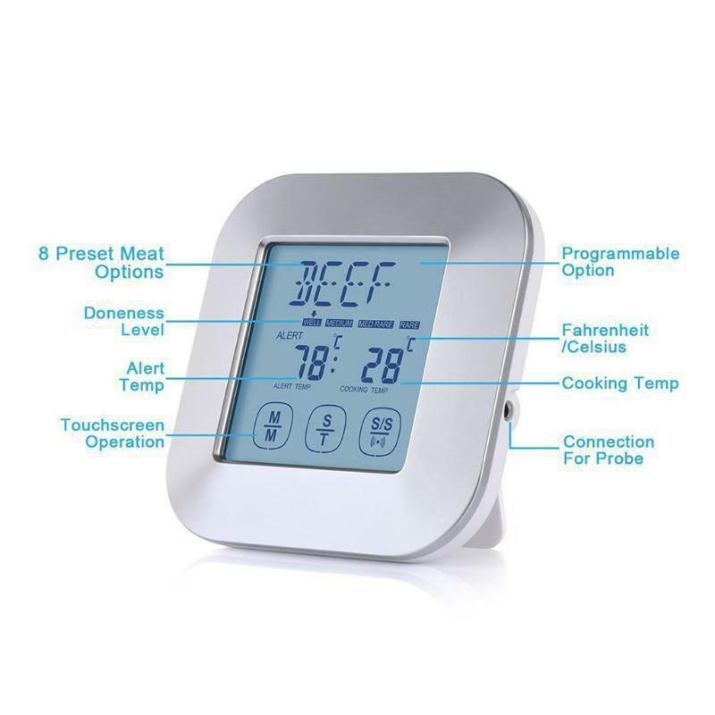 Cooking Thermometer with 3 WATERPROOF Stainless Steel Temperature Probes