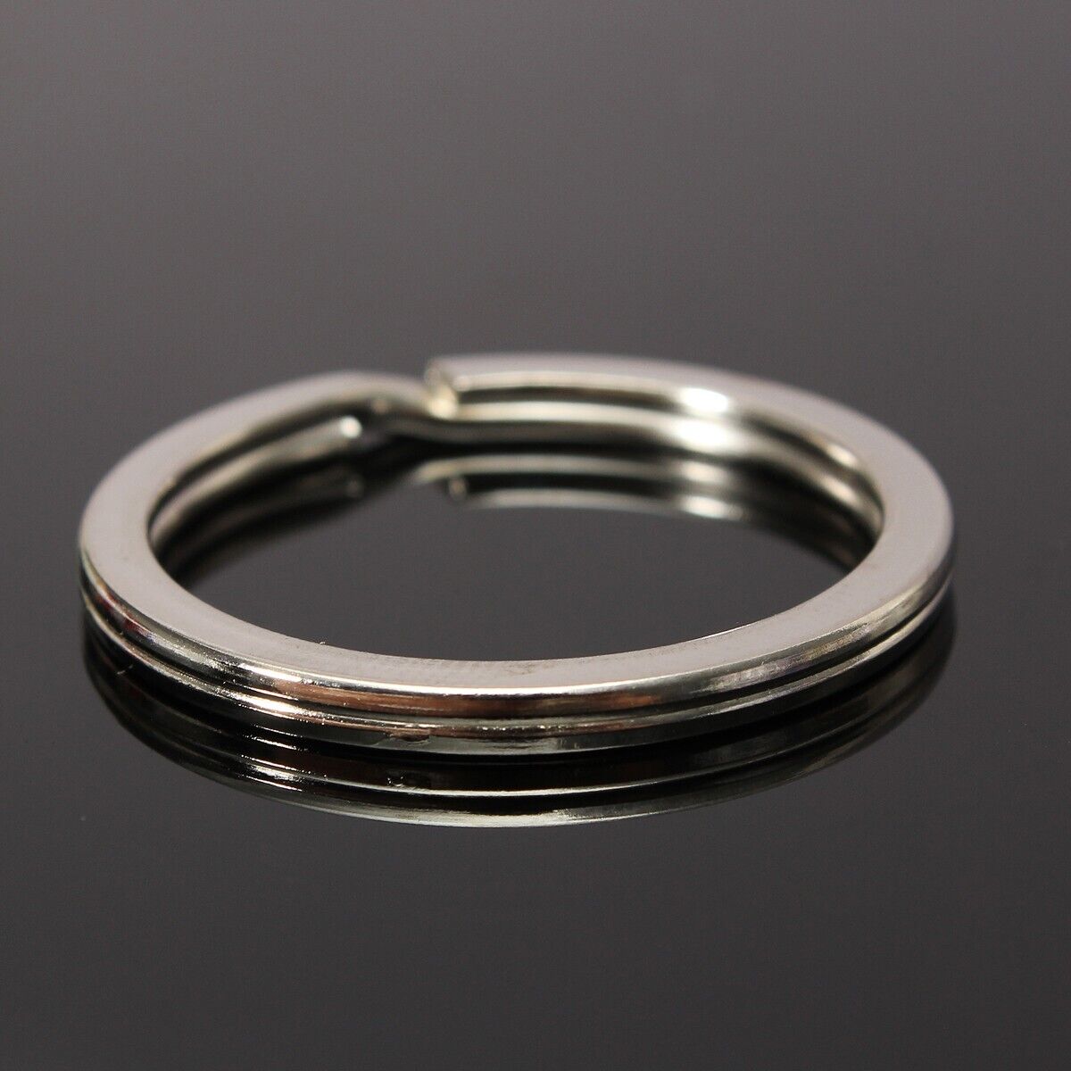 32mm Connectors Clasps Chain Loop Keychain Stainless Steel Split Key Ring