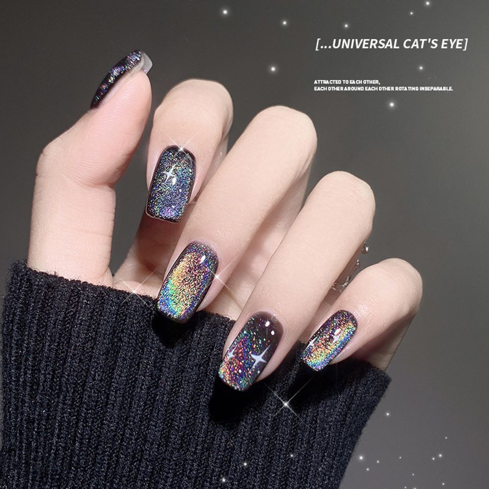 Glitter 15ml Rainbow Cat Eye Nail Gel Magnetic Gel Colorful Reflective Glitter