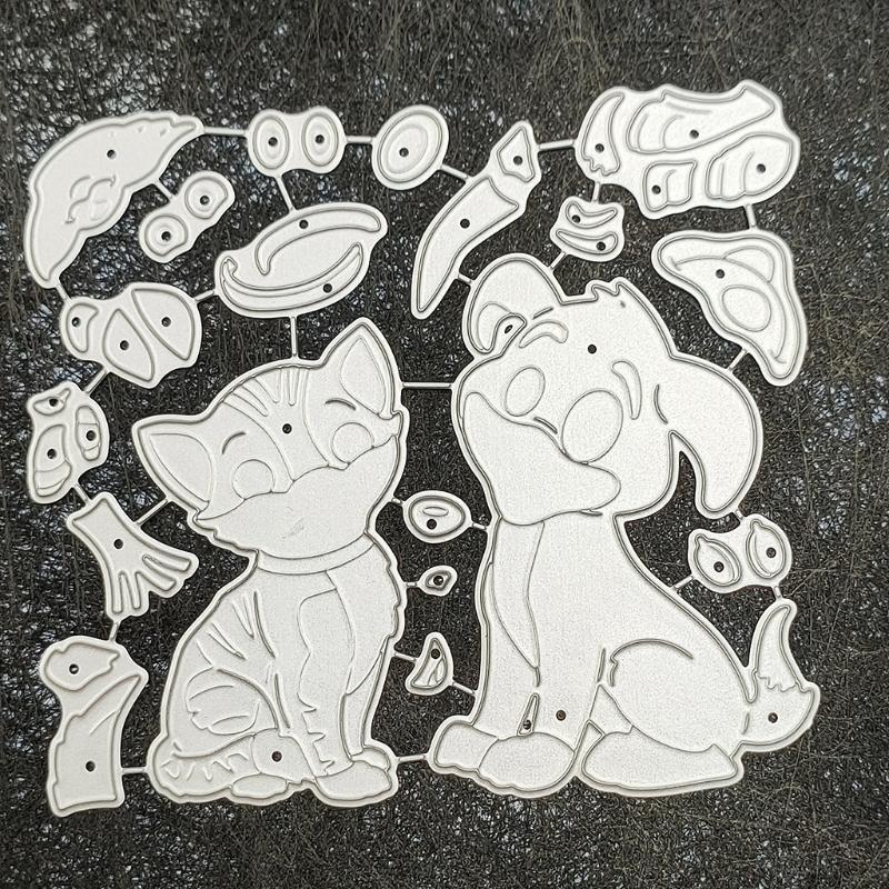 Cat and Dog Cutting Dies Set for Cards Scrapbooking and Stamps Album Card