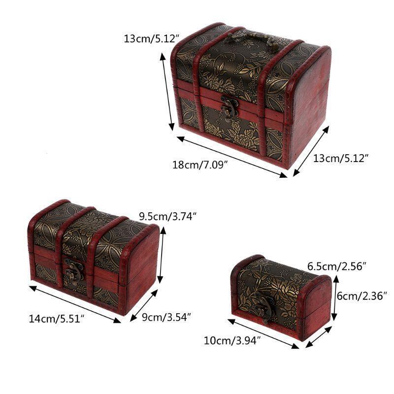 3Pcs Wooden Jewelry Box for Women Organizer Case Solild Wood for Jewelry Watches