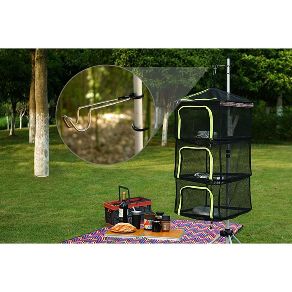 Outdoor Portable Lantern Hanger Stainless Steel Clip Lamp Holder Hook Tent Pole