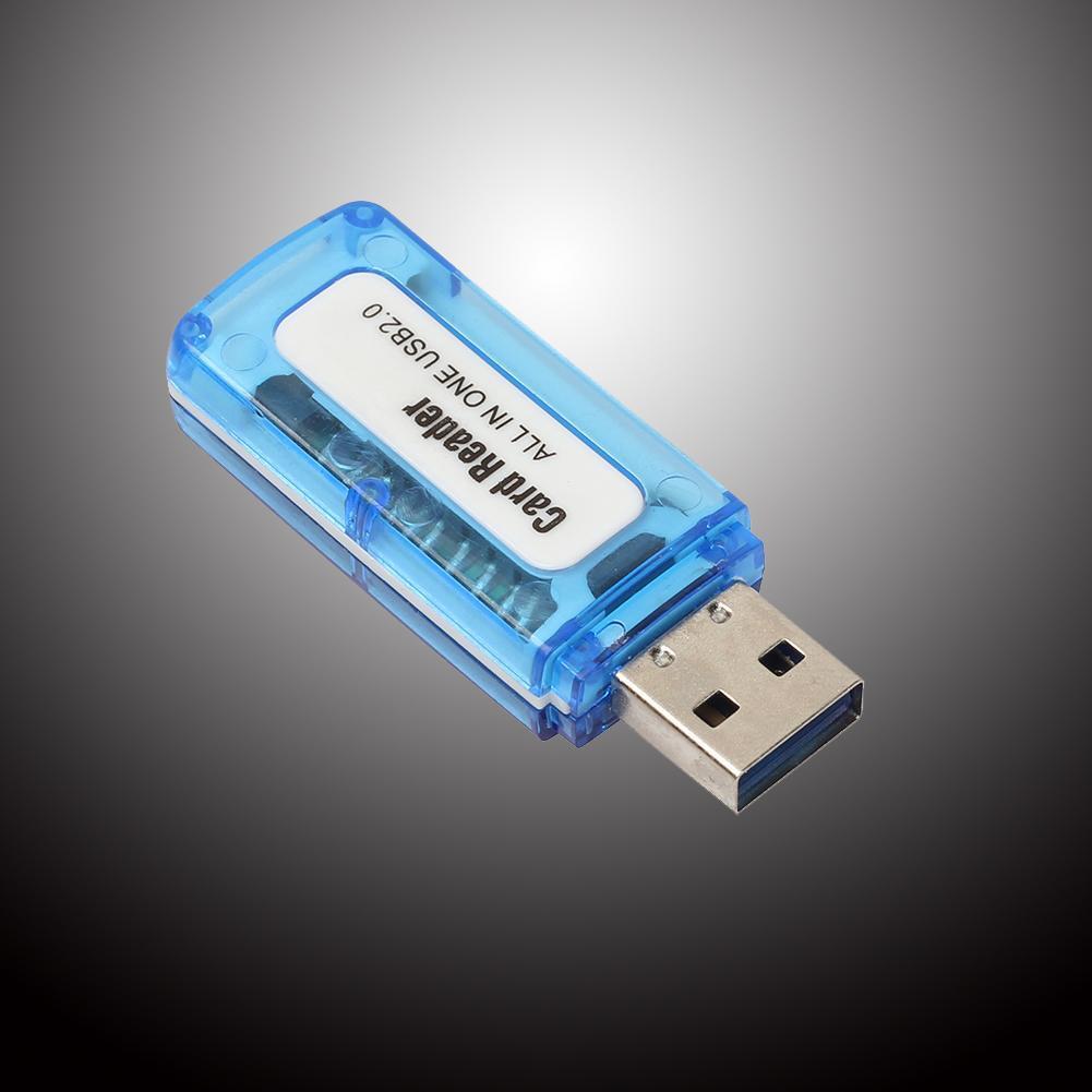 Portable 4 in 1 Memory Multi Card Reader USB 2.0 for SD/TF/T-Flash/M2 Card