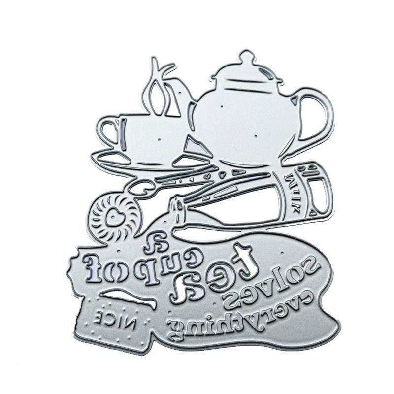Teapot Teacup Milk Bottle Metal Cutting Dies Stencil DIY Embossing Card Template