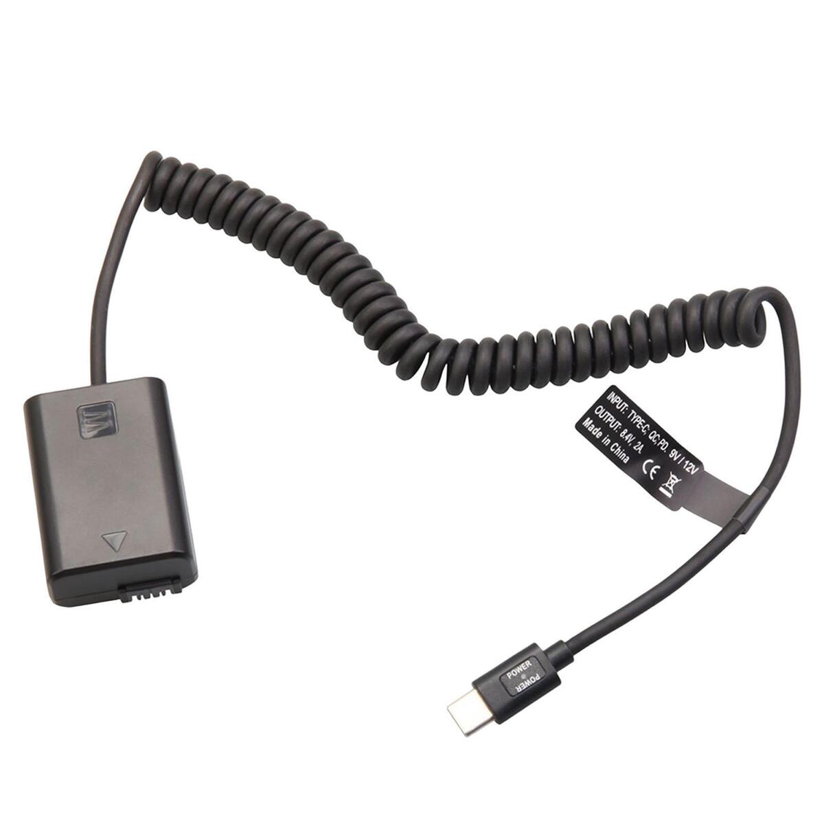Np Dummy Battery Decoded Adapter, with Type  Cable Replacement for