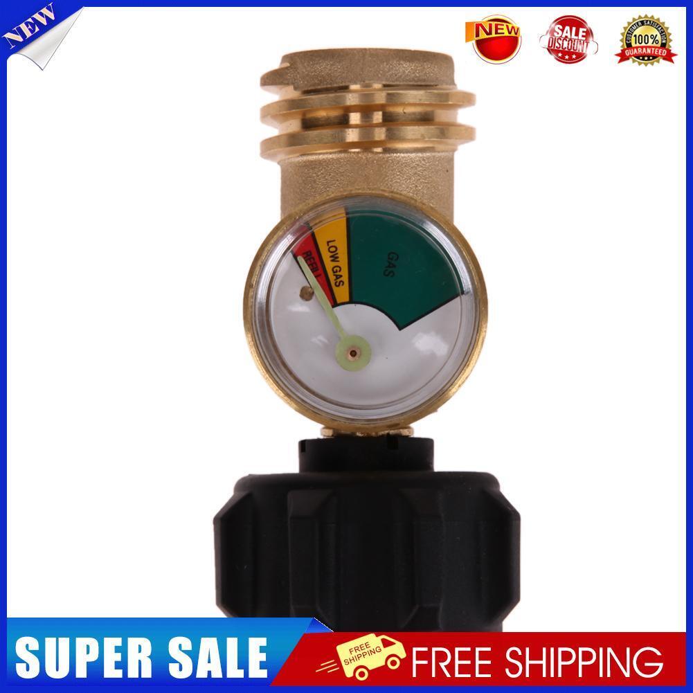 Propane Tank Gauge Gas Grill BBQ Pressure Meter Indicator Fuel Brass
