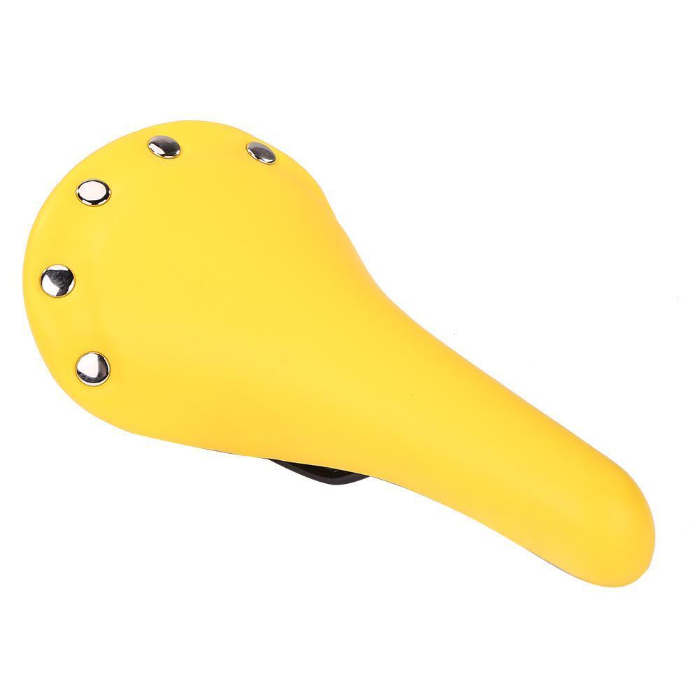 Bicycle Saddle Leather Soft Bike Seat Cover Mat MTB Bike Cushion (Yellow)