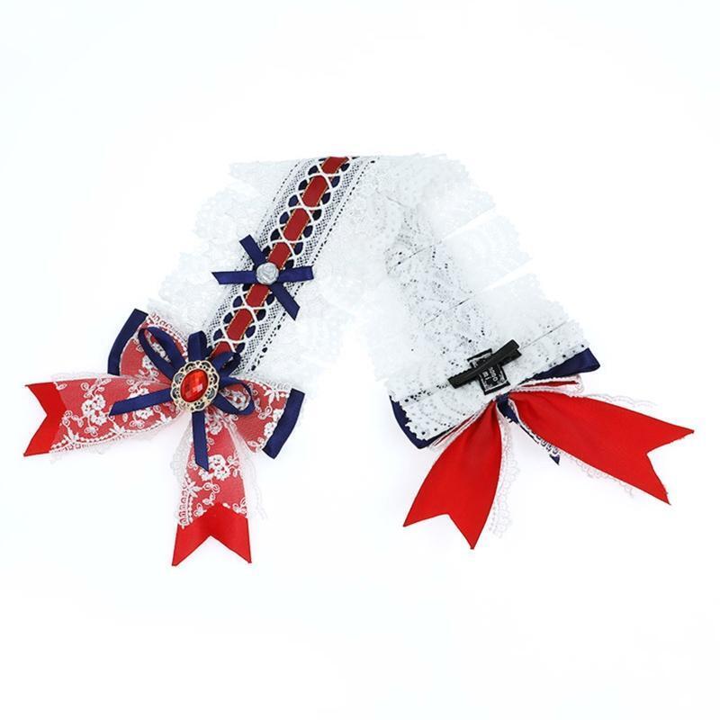 Sweet Hair Decors Girls Lolita Hairband with Bowknot Pleated Laces Hairhoop